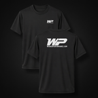 A black Wisher Performance Logo Tee with a white logo in performance dri-fit