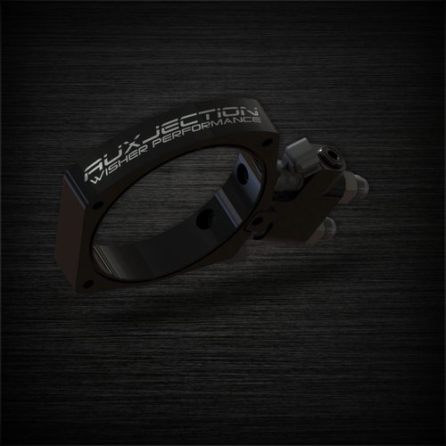 Wisher Performance AuxJection billet aluminum adapter plate for LT4 engines, designed for seamless factory ECU integrated fueling